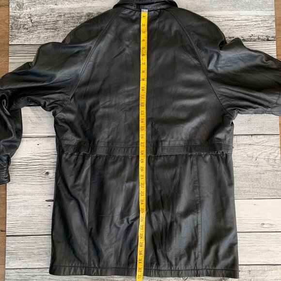 Vintage 90s Boutique Of Leathers Mid Length Car Coat Jacket - Picture 15 of 16